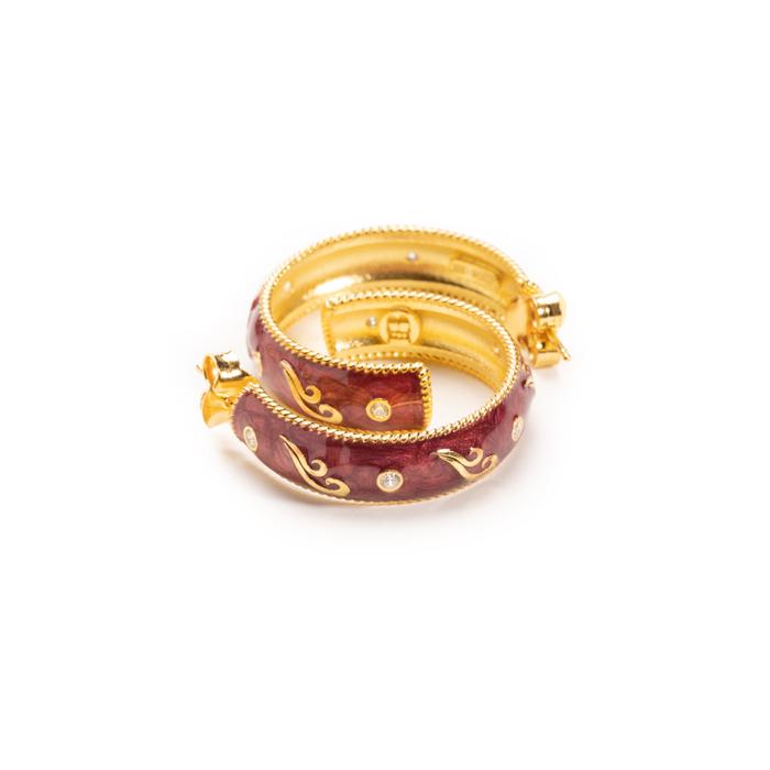 Grandes boucles d'oreilles Bush Wave bordeaux