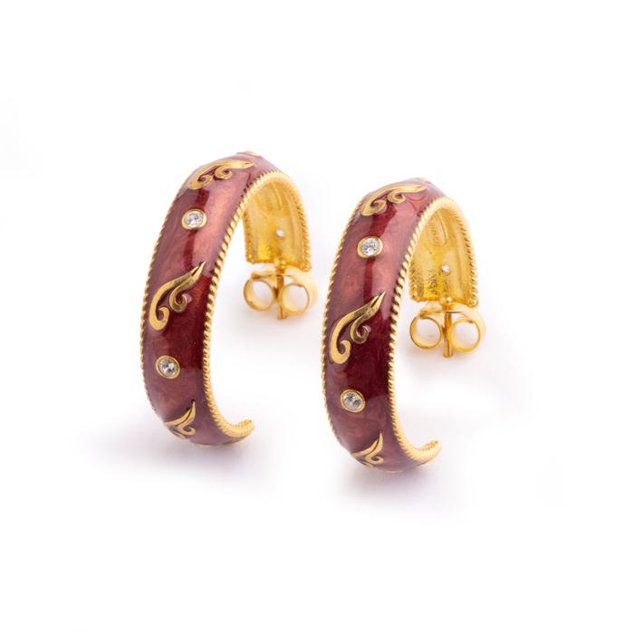 Grandes boucles d'oreilles Bush Wave bordeaux