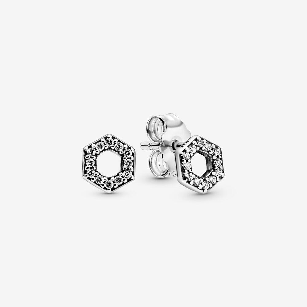 Orecchini a lobo esagonali Alveare scintillanti - steampuhousenkstore.com