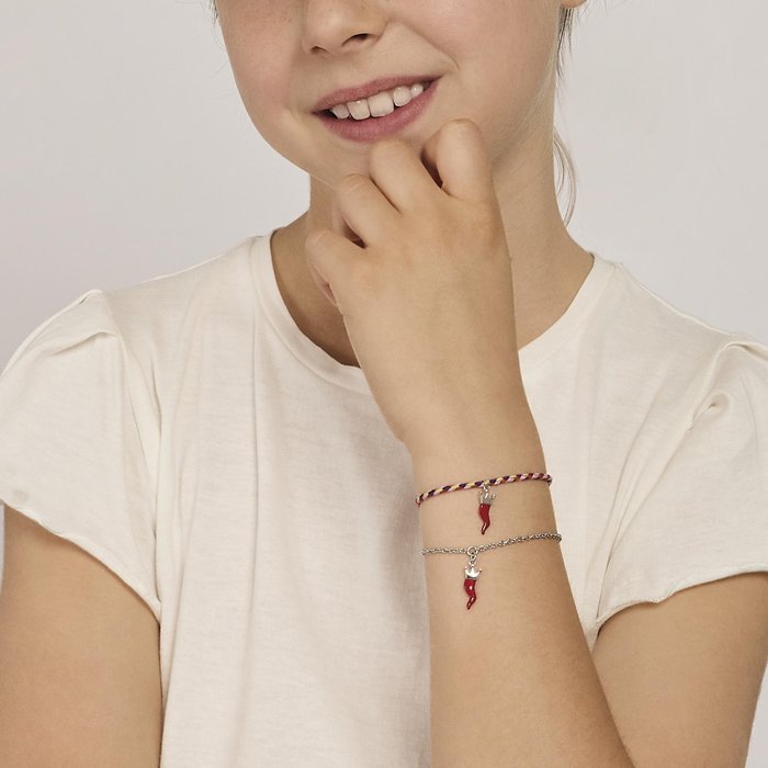 Bracciale cordino con cornetto RED PEPPER
