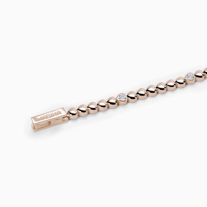 Bracciale argento rosato con cuori PENSIERO STUPENDO