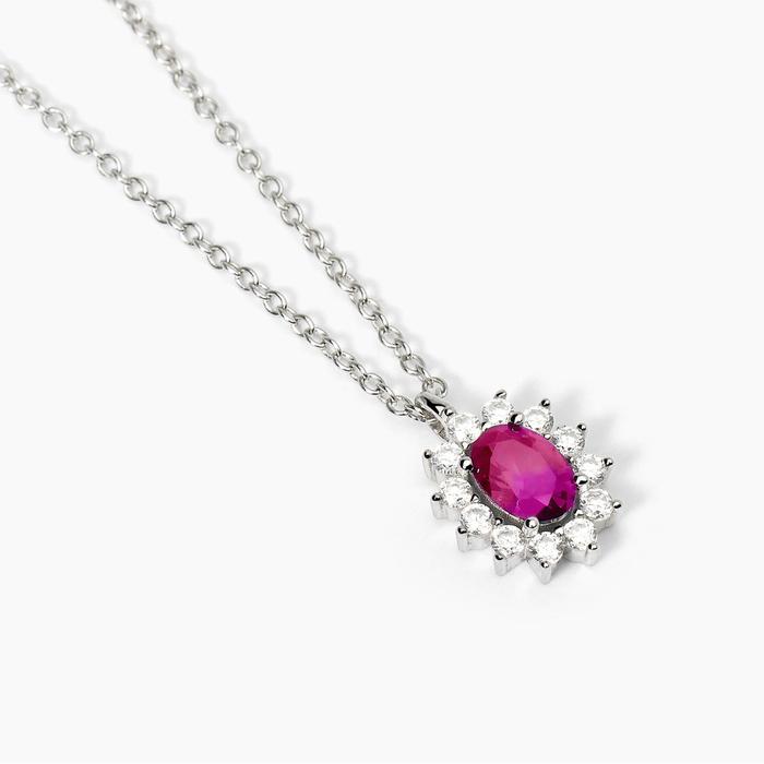 Girocollo in argento con rubino sintetico COOL OR RÉTRO?