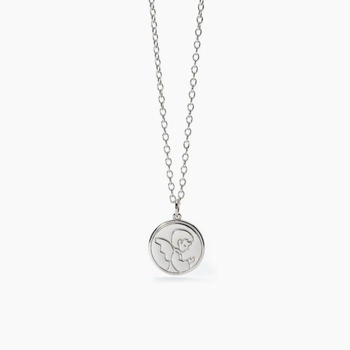 Collier en argent avec petit ange JE CROIS EN TOI