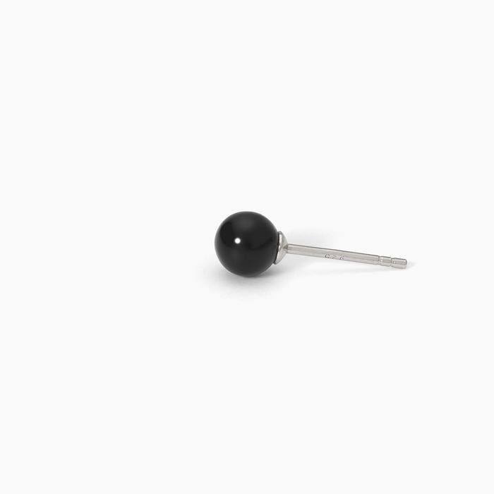 Boucle d'oreille en argent avec agate noire MONOMANIA