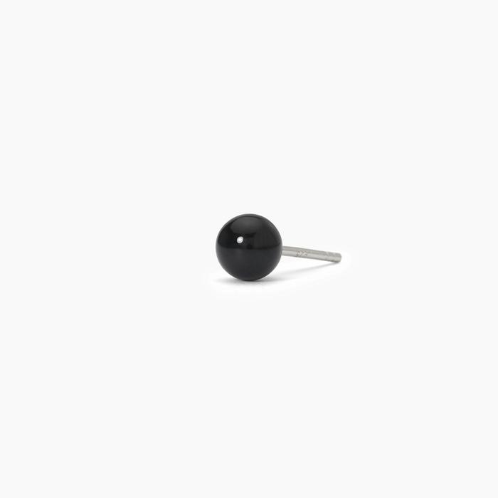 Boucle d'oreille en argent avec agate noire MONOMANIA