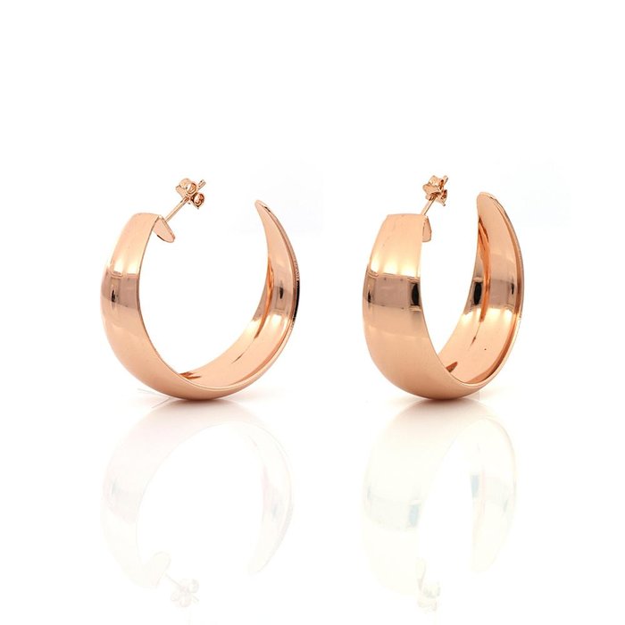 Boucles d'oreilles semi-créoles en bronze or rose