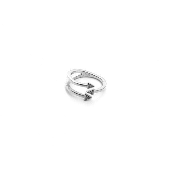 Bague Angelina 3 triangles ronds strass