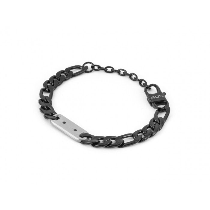 Burnished bracelet with wide flat mesh and steel insert