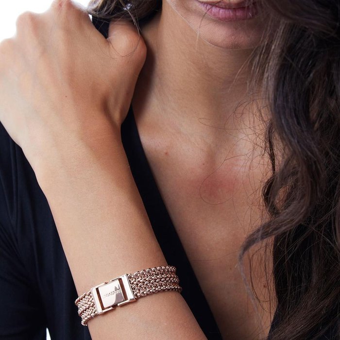 Bracelet en bronze plaqué or rose