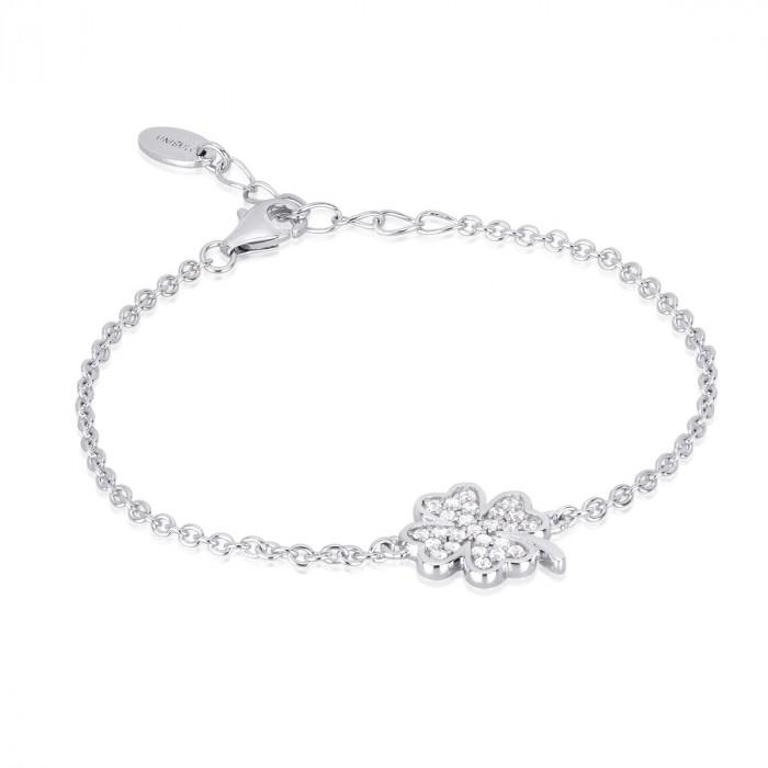 Bracciale centrale quadrifoglio strass - steampuhousenkstore.com