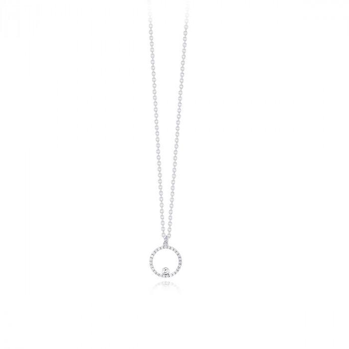 Girocollo halsketten pendente cerchio zirconi - steampuhousenkstore.com