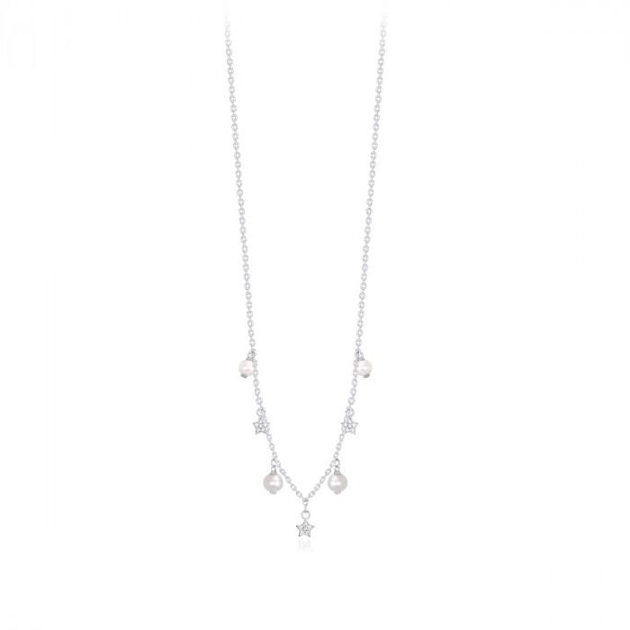 Girocollo pendenti stelle zirconi e perle - steampuhousenkstore.com