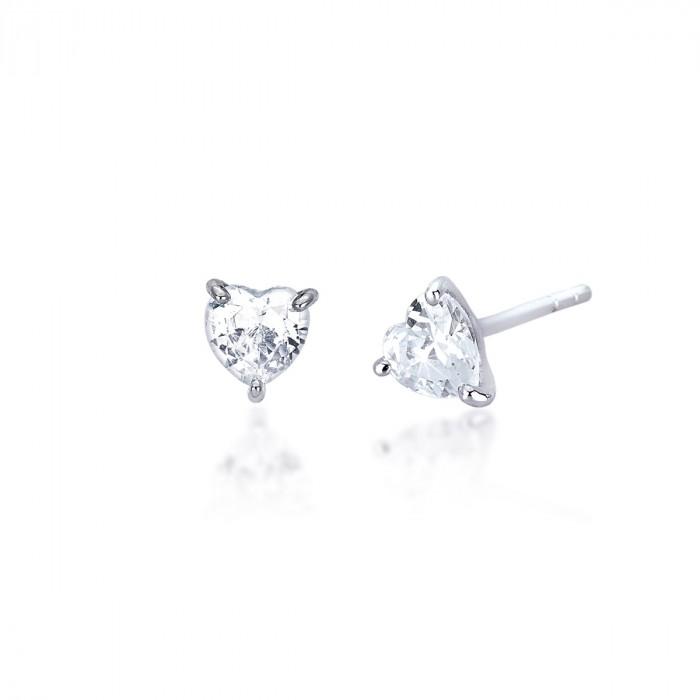 Orecchini ohrringe punto luce cuore zircone - steampuhousenkstore.com