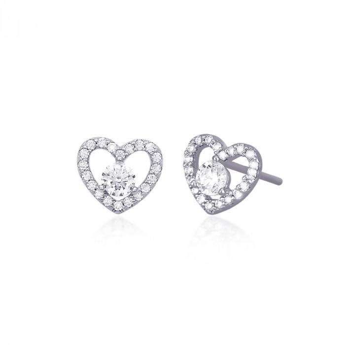 Orecchini cuore pavè zirconi - steampuhousenkstore.com