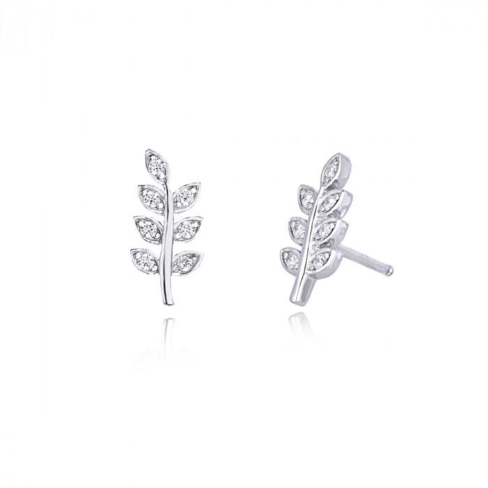 Orecchini foglia zirconi - steampuhousenkstore.com