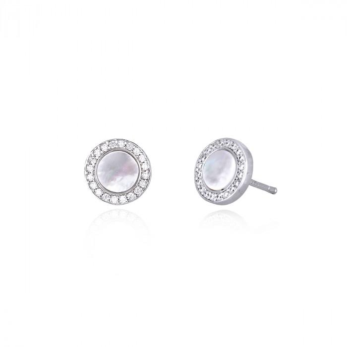Orecchini cerchio centrale m/perla giro strass - steampuhousenkstore.com
