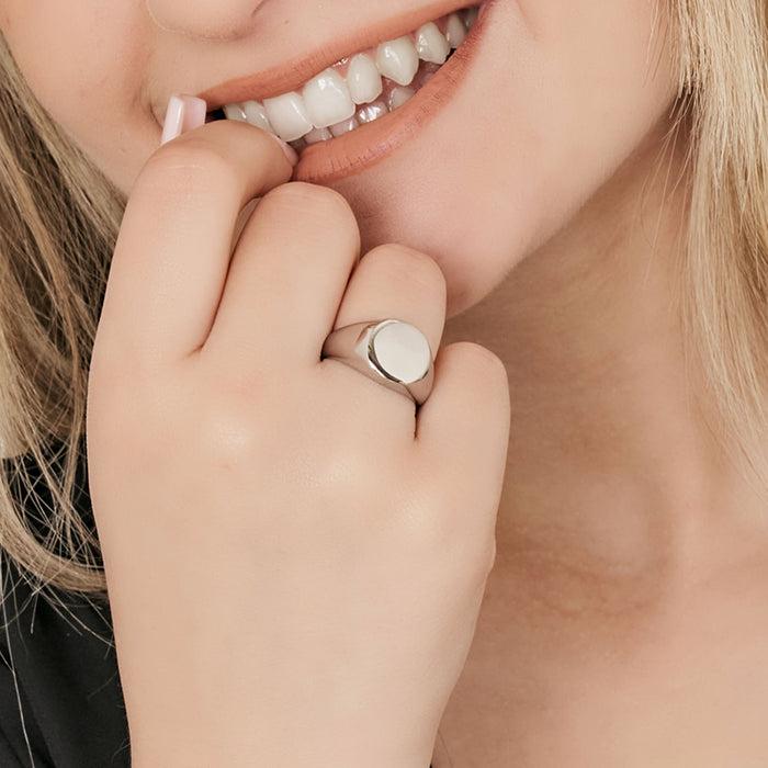 BAGUE CHEVALIÈRE FEMME EN ACIER