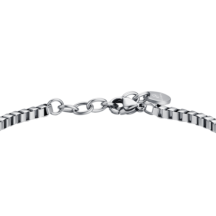 BRACELET HOMME EN ACIER AVEC PLAQUE ET CRISTAUX BLANCS