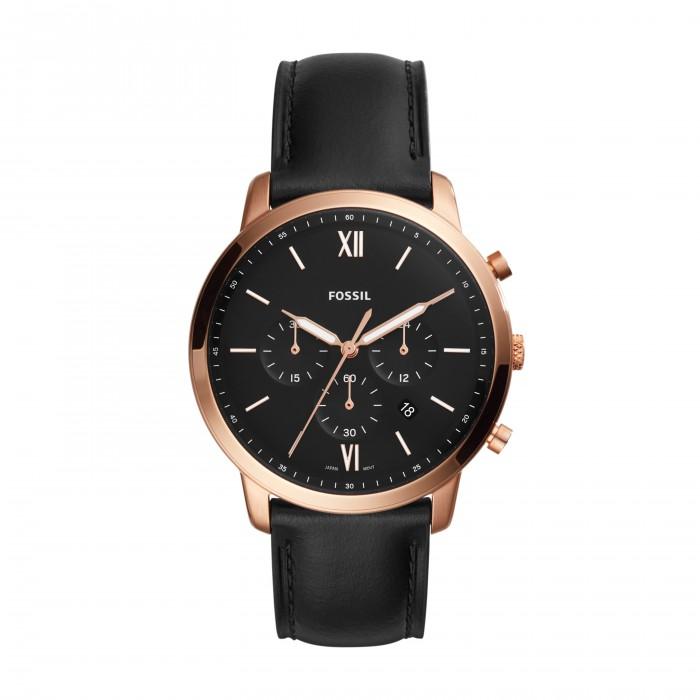 Cronografo Neutra con cinturino in pelle nera - steampuhousenkstore.com