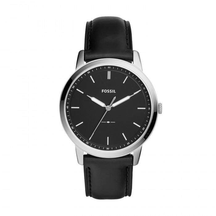 Orologio The Minimalist a tre sfere con cinturino in pelle nera - steampuhousenkstore.com