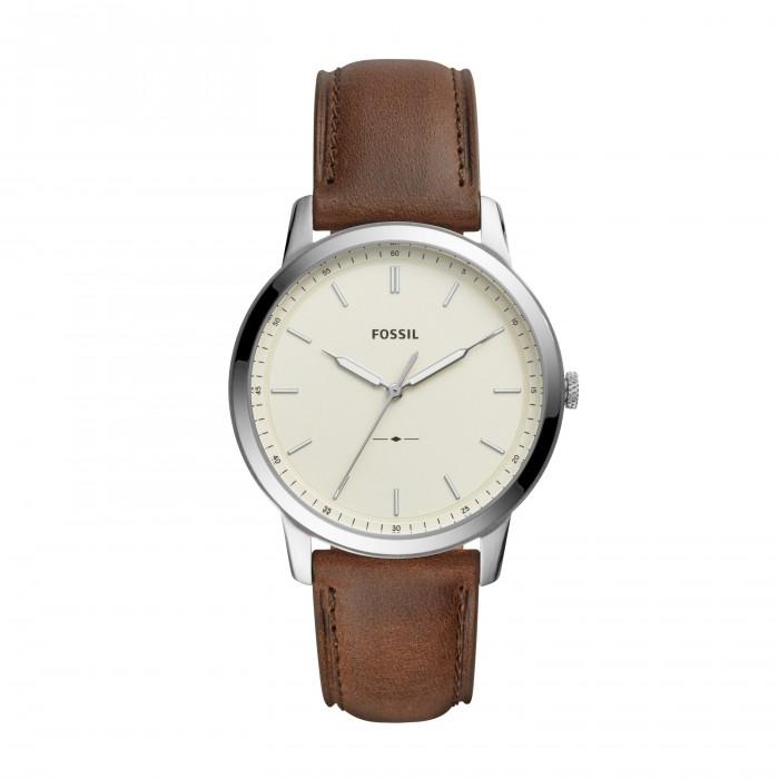 Orologio The Minimalist a tre sfere con cinturino in pelle marrone - steampuhousenkstore.com