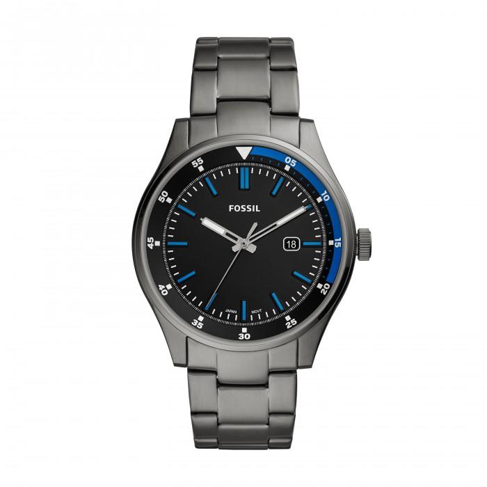 Orologio Belmar a tre sfere con datario e bracciale in acciaio grigio fumo - steampuhousenkstore.com