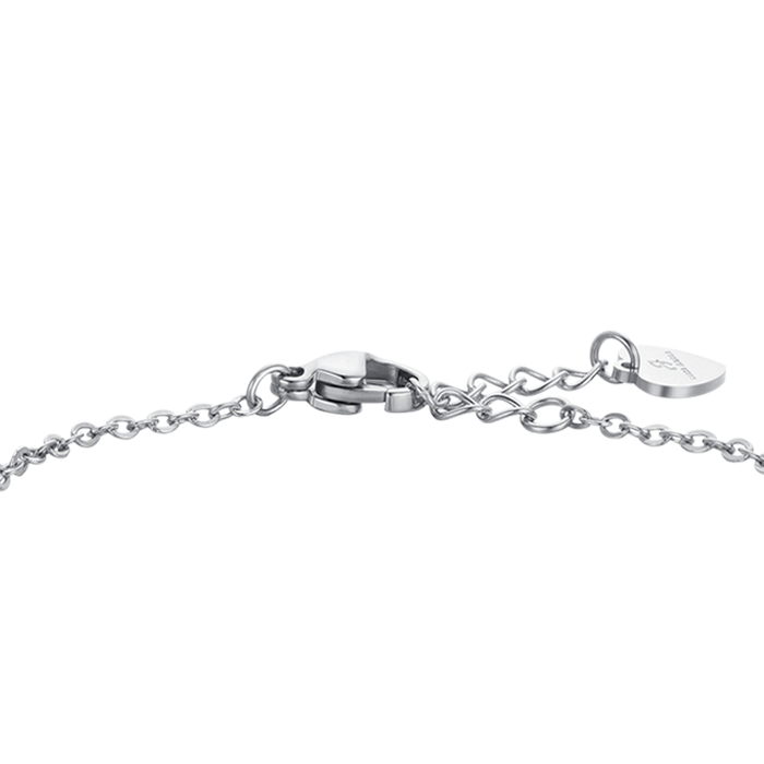 BRACELET FILLE EN ACIER, ÉMAIL VIOLET ET PLAQUE