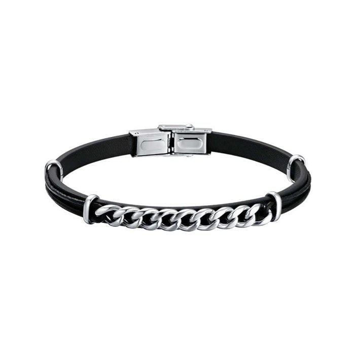 Bracelet en similicuir noir
