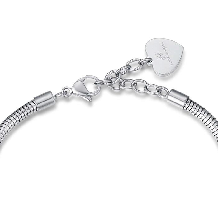 Bracciale In Acciaio Con Luna E Cristalli Bianchi