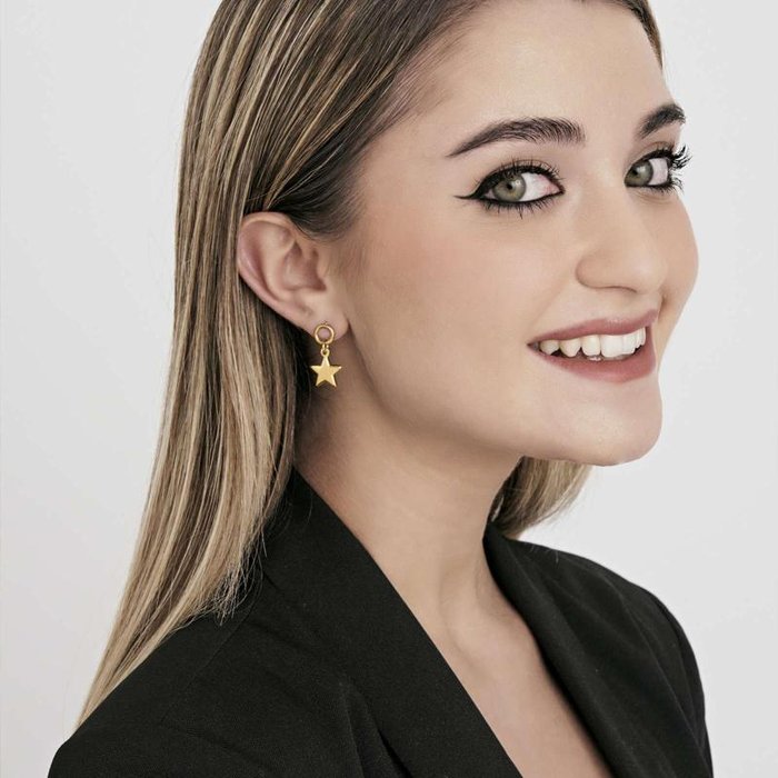 Orecchini in acciaio ip gold con stella
