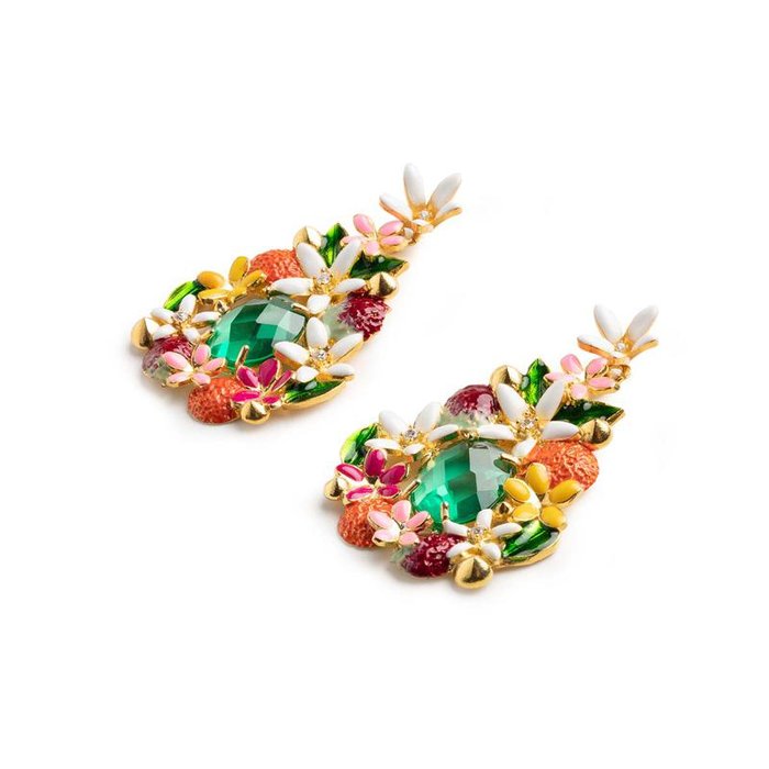 Boucles d'oreilles Terre Siamite Verte