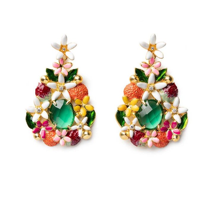 Boucles d'oreilles Terre Siamite Verte