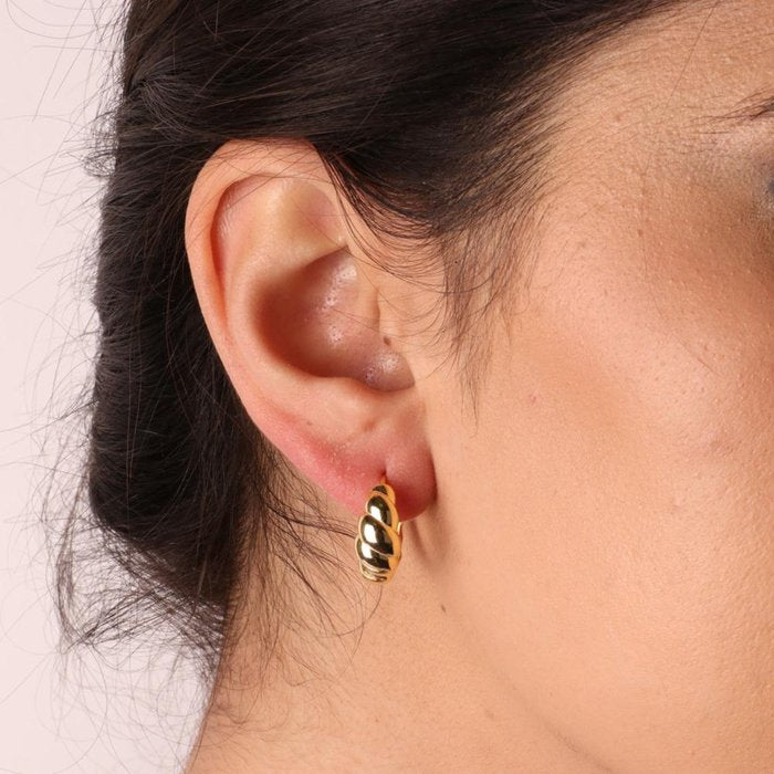 Boucles d'oreilles effet torchon en argent 925