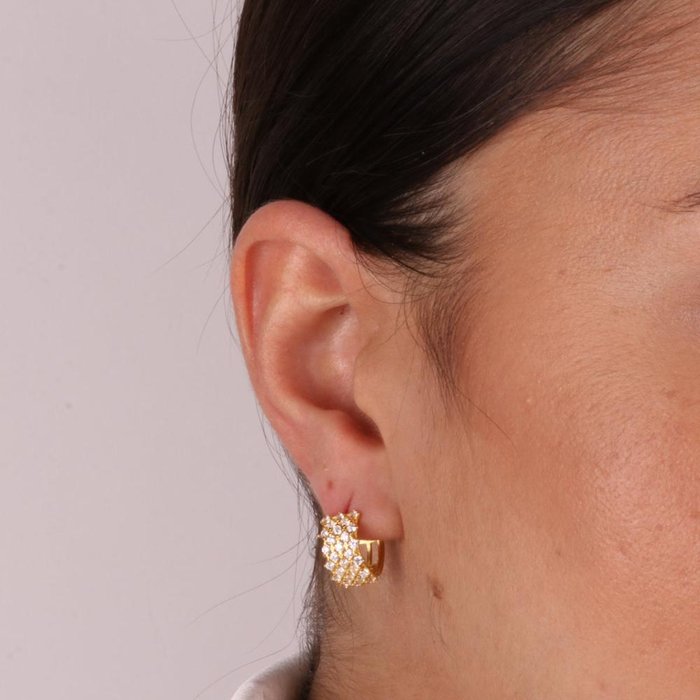 Boucles d'oreilles en argent 925 avec zircone blanche