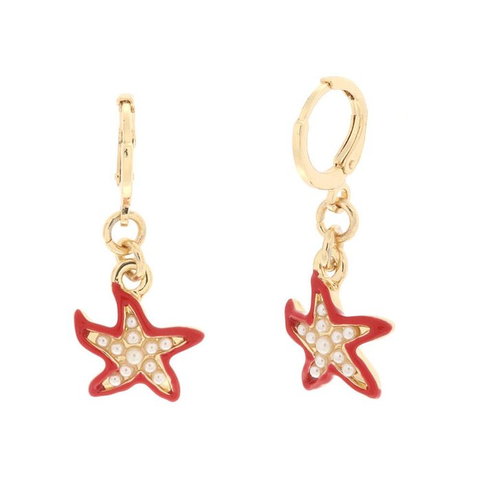Boucles d'oreilles en métal avec pendentif étoile de mer