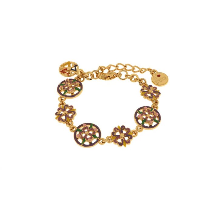 Bracelet en métal avec majolique colorée