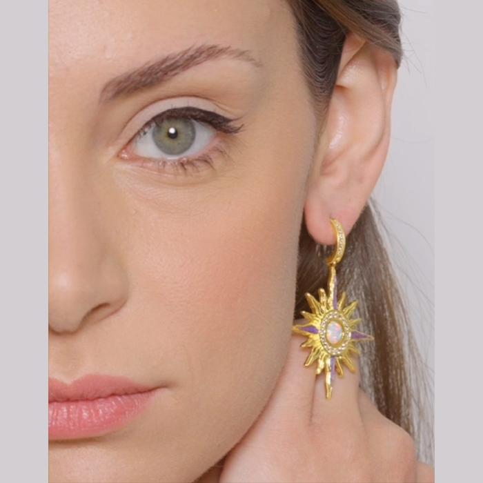 Boucles d'oreilles Astro Wisteria Opale