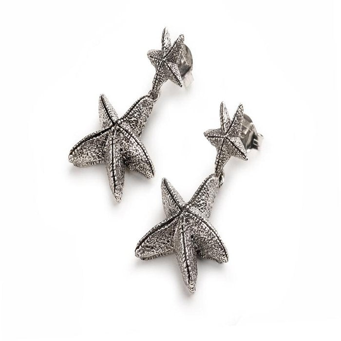 Boucles d'oreilles double étoile de mer nude