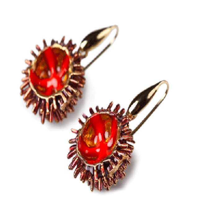 Boucles d'oreilles en plumes de hérisson