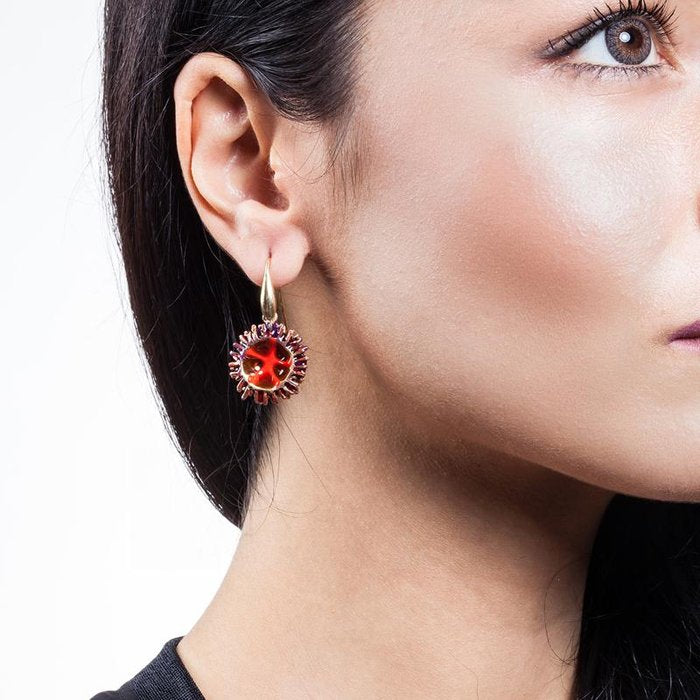 Boucles d'oreilles en plumes de hérisson